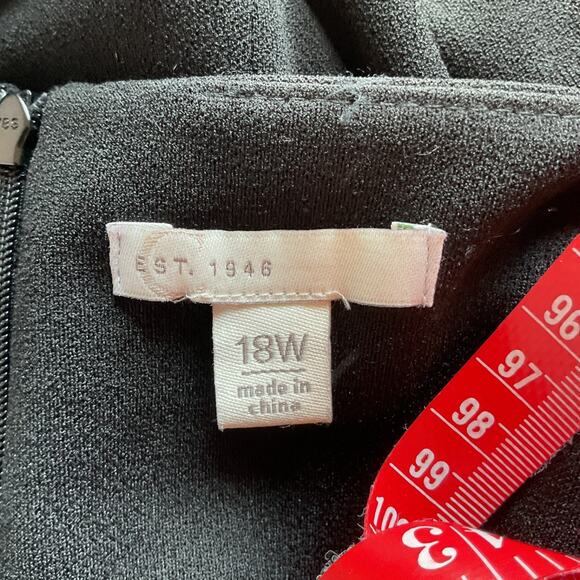 Cato Est. 1946 Black Long Sleeve Belted Mid Length Dress Plus 18W - Picture 3 of 6